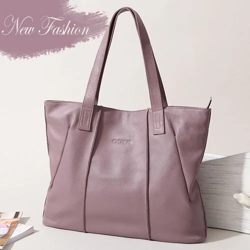 Модная популярная Простая Дорожная сумка из натуральной кожи, повседневные красивые украшенные женские сумки, вместительные сумки для покупок - Цвет: Citron Purple