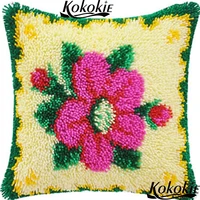 Crocheting Kit Rug Yarn 3d cushion blanket Handmade Embroidery Pillowcase Latch hook rug pillow kits flower shaped pillow