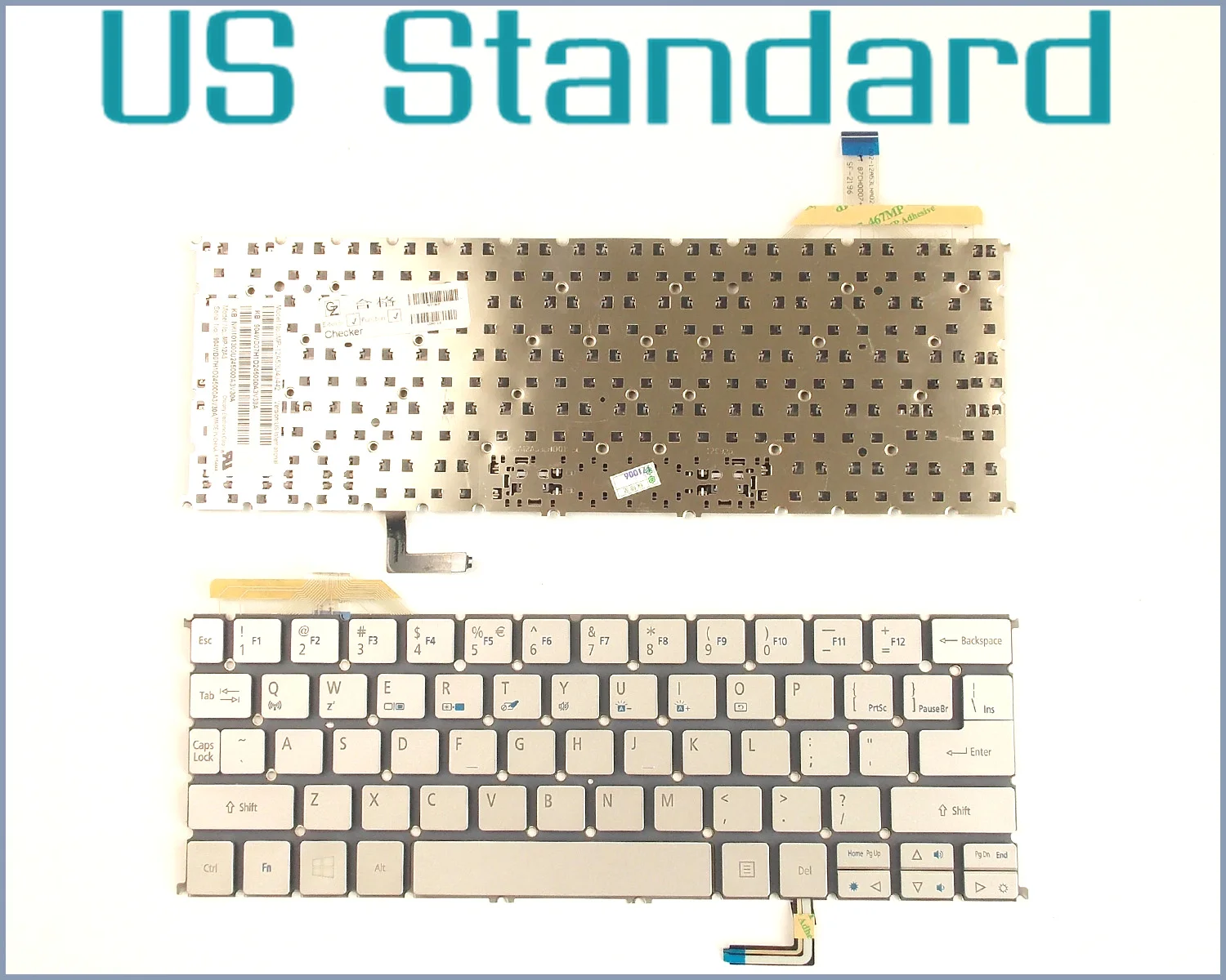 Ноутбук США раскладка клавиатуры для acer Aspire S7-191 S7-191-6400 S7-191-6640 MP-12A53U4J442 NK. I1013.00U серебро с подсветкой