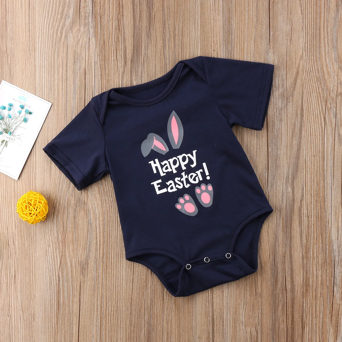 Одежда для новорожденных девочек и мальчиков с рисунком Happy Easter комбинезон