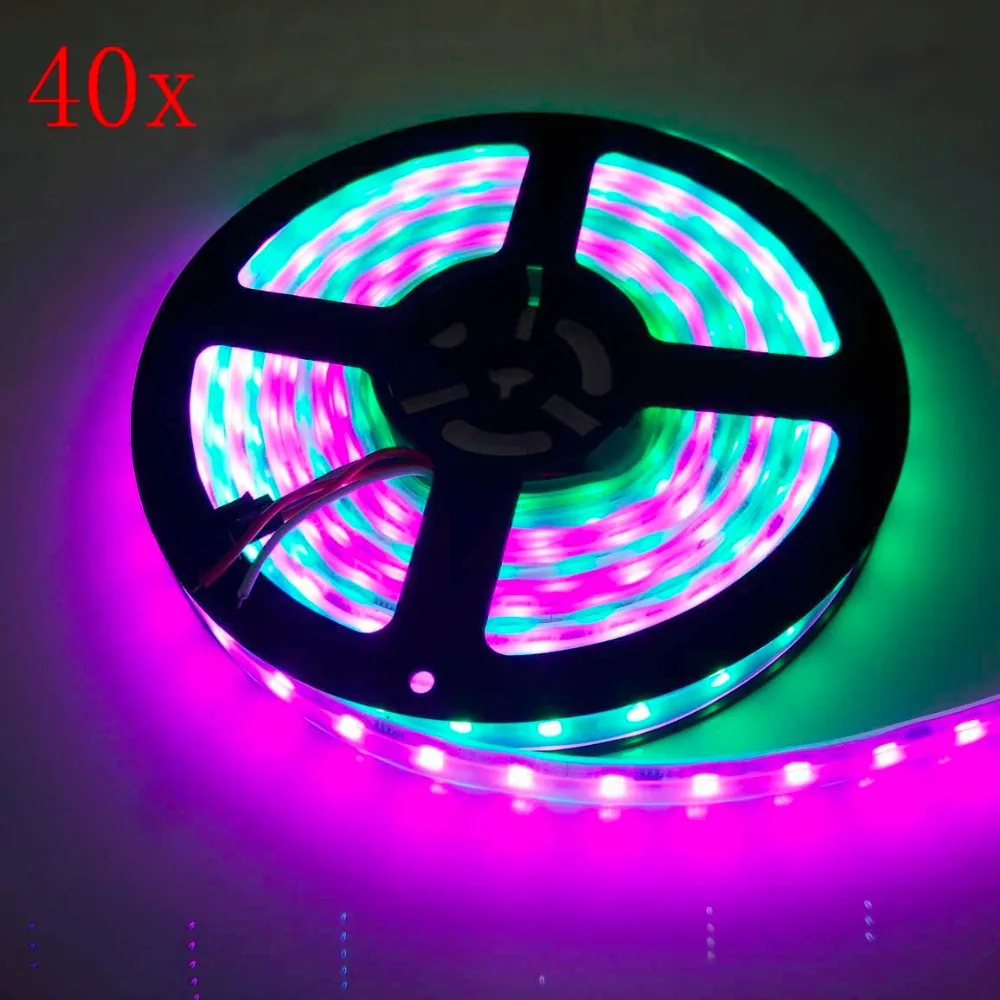 Светодиодная лента ws2811 IC 200 RGB 12 В постоянного тока Водонепроницаемая IP67 30/5050