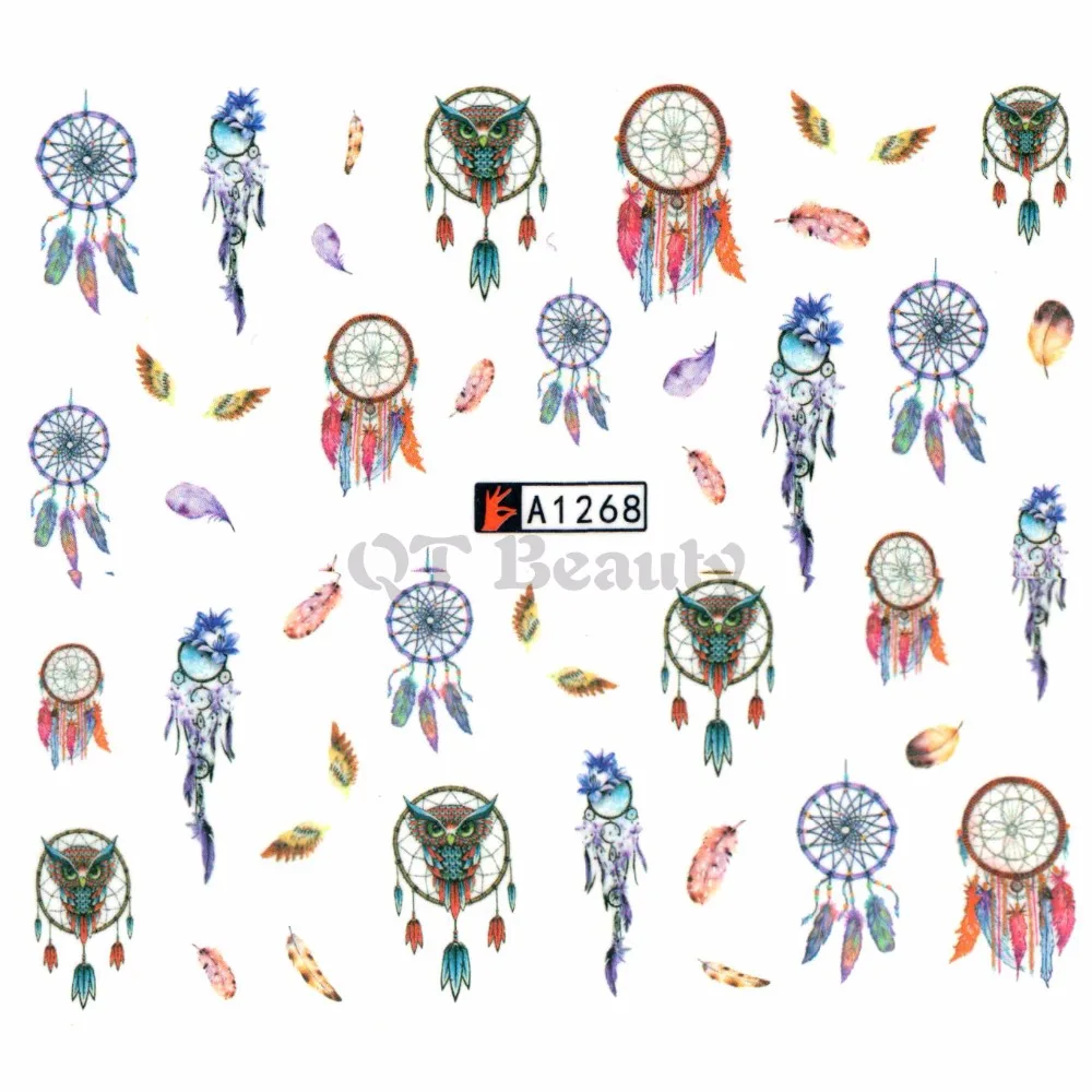 Горячая Распродажа клейкие водные переводные наклейки для ногтей QT Beauty в