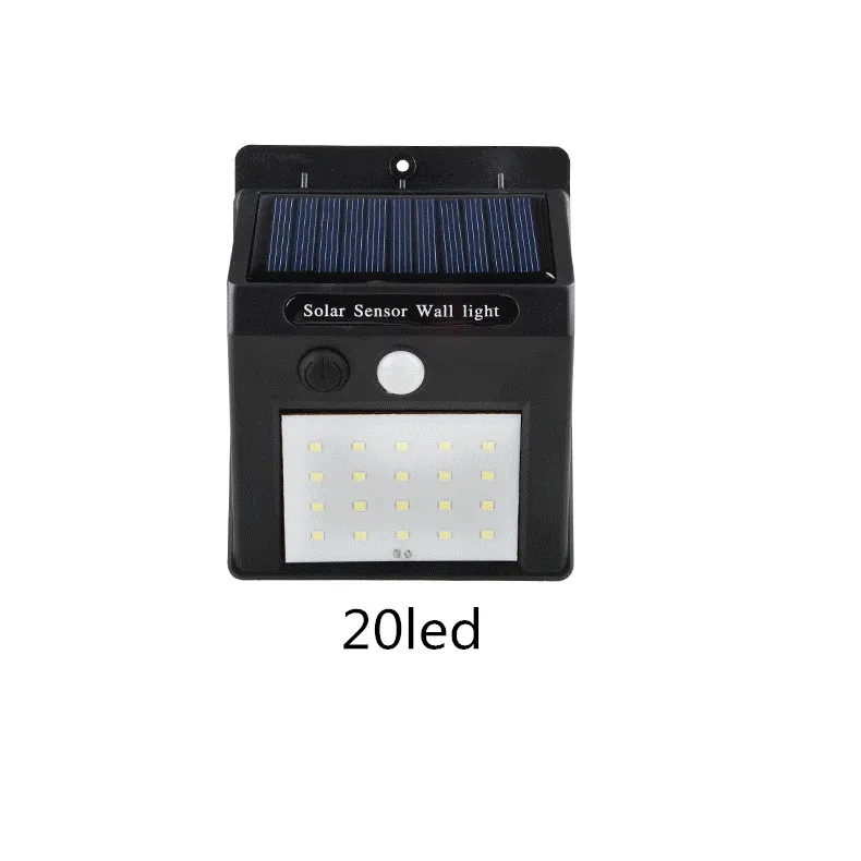 20 LED 20/30LED Солнечный Мощность движения PIR Сенсор открытый настенный светильник Водонепроницаемый энергосберегающие уличные Двор Уолл Сад led безопасности лампа - Испускаемый цвет: 20 LED