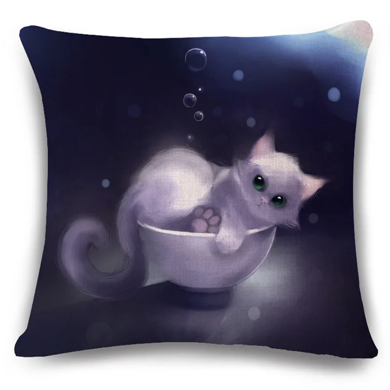 Горячая ночь кошка стиль мода новый наволочка печать Подушка кровать диван