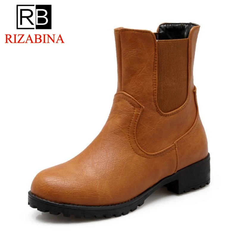 RizaBina/женские ботинки Челси размеры 34 43 короткие на высоком каблуке модная