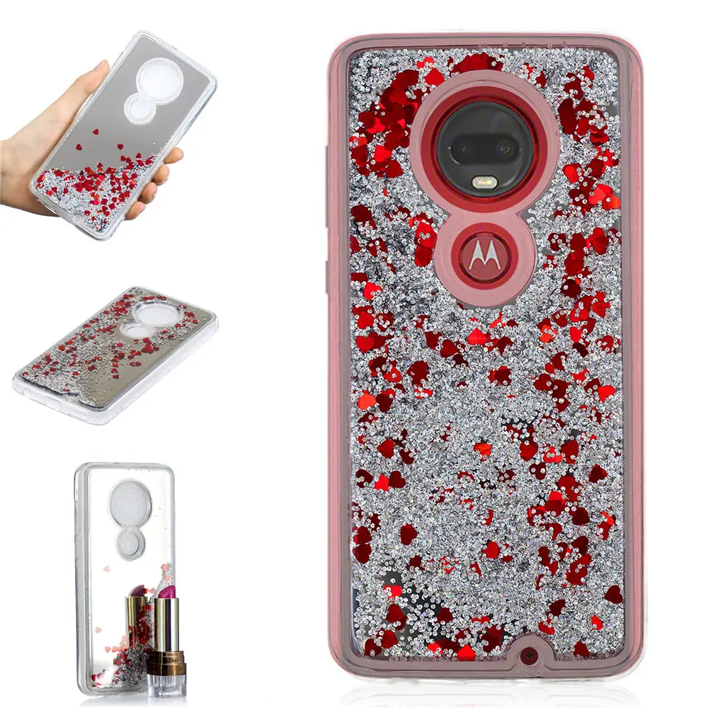 Чехол-накладка для телефона Motorola Moto G7 Plus с жидким песком |