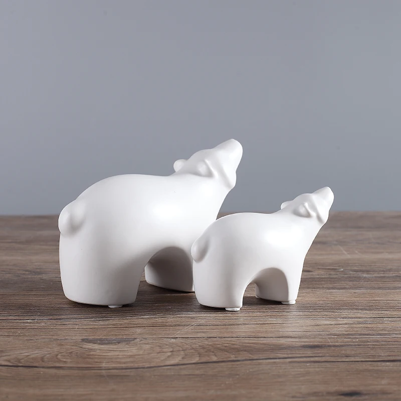 Керамический простой креативный полярный медведь домашний декор ремесла ручной