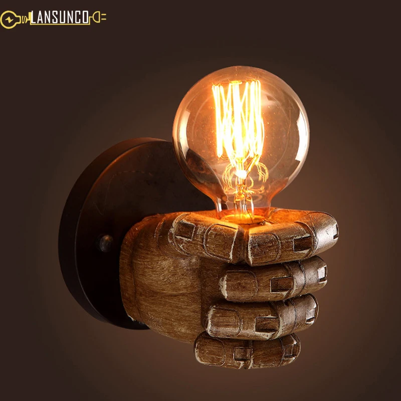 Vintage Wall Lamps Industrial Sconce Lights Fist Wandlamp For Storefront Bedroom Light Fixtures Retro Lamparas De Pared | Лампы и