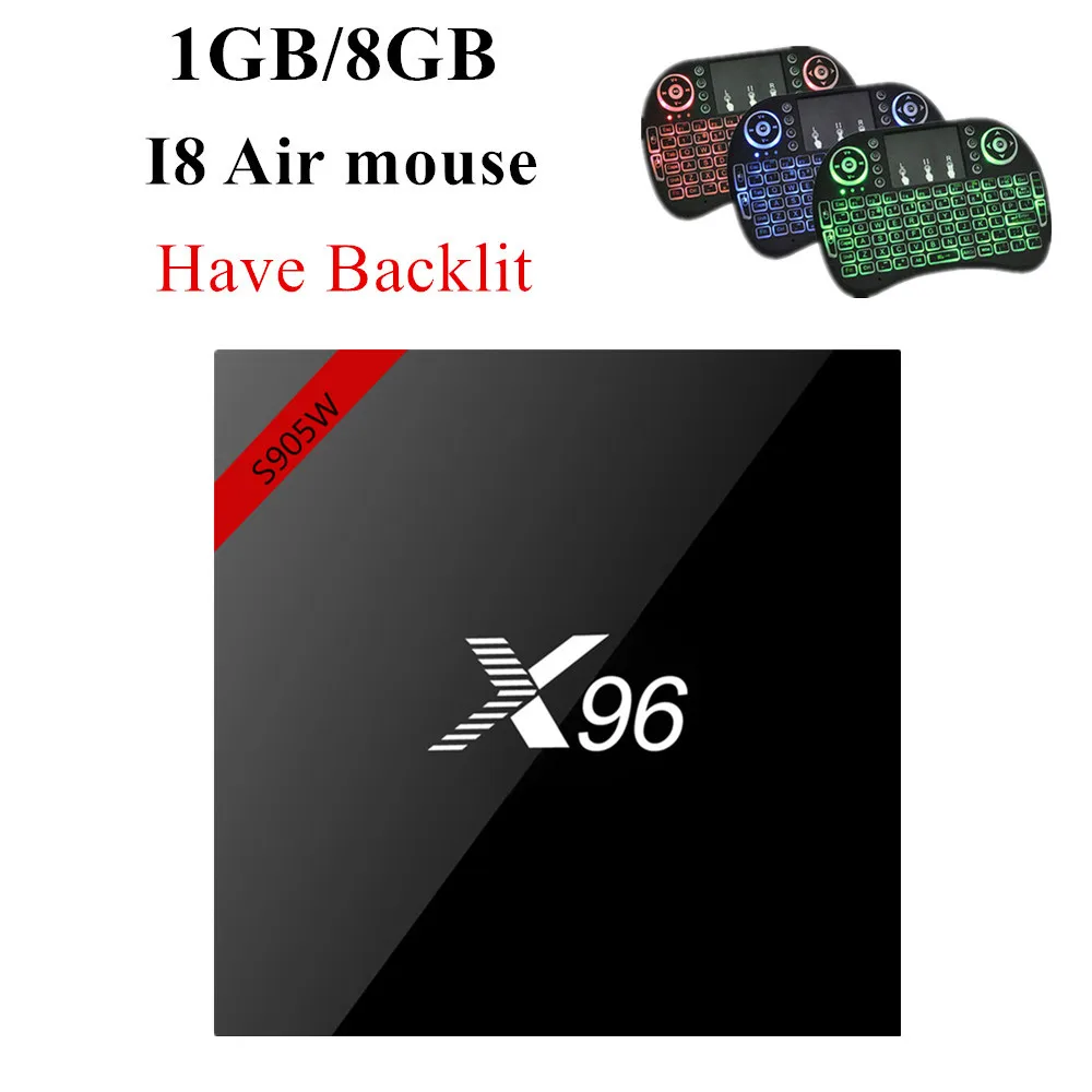 1 8GB I8 Have Light X96w android 7,1 ТВ-приставка X96 WiFi 2 Гб 16 Гб Amlogic 1 ГБ 8 ГБ S905W ТВ-приставка четырехъядерный WiFi медиаплеер смарт-приставка x96mini Wi-Fi - Цвет: 1 8GB I8 Have Light