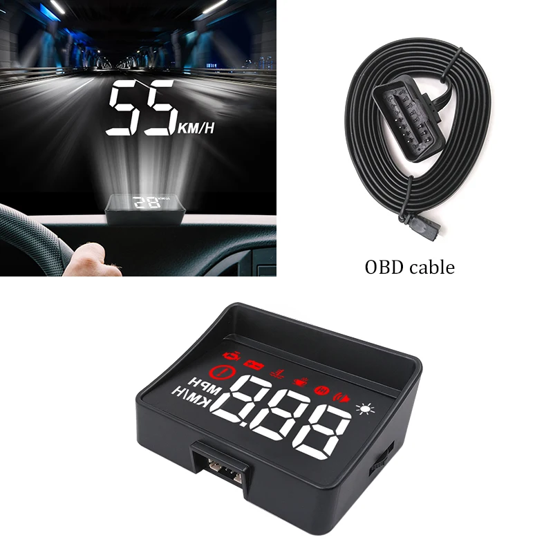 Лучший A100S с блендой лобовое стекло проектор OBD2 II EUOBD HUD Дисплей превышение