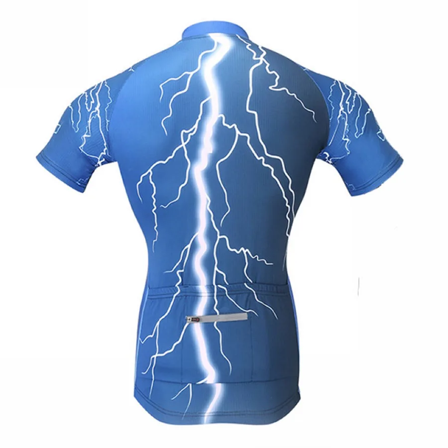 XINTOWN Men blue lightning Bike Team Cycling Jersey Sets Outdoor Roupa Ciclismo bicycle Clothing With Bib Shorts roupa | Спорт и