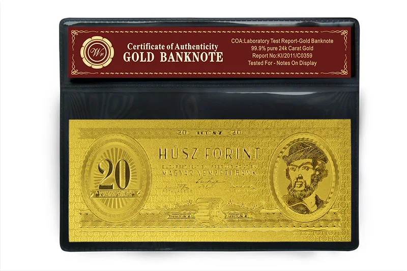 Банкноты для банкнот венгские 20 форинтов банкноты из металла в качестве красивых
