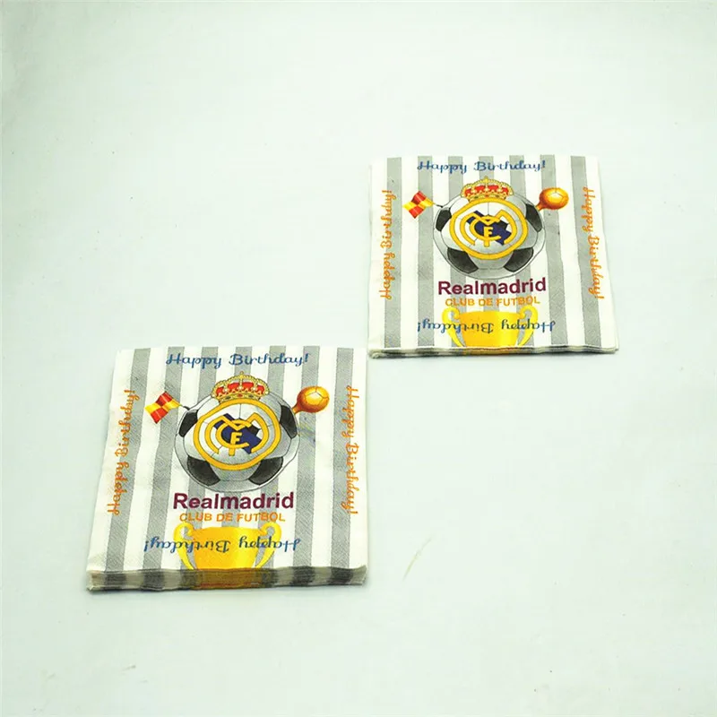 real madrid cartoon theme paper napkins 20pcs/lot brithday party supplies tablewares for children