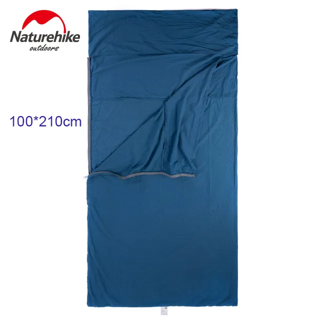 Naturehike Sleeping Bag Envelope Cotton High Elasticity Sleeping Bag Outdoor Camping Liner Portable Sheet Hotel Anti Dirty Sleep - Цвет: Blue 100x210cm