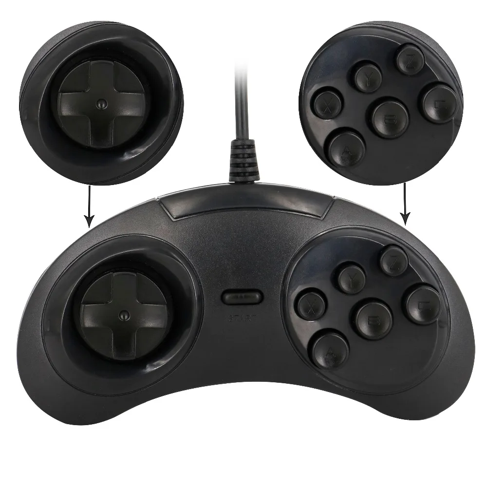 Геймпад для SEGA Genesis/MD2 Y1301 игровой USB контроллер с 6 кнопками держатель джойстика ПК
