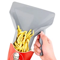 durable plastic chip scoop french fries shovel loader chip packaging shovel funnel popcorn fast food bar restaurant supply gray