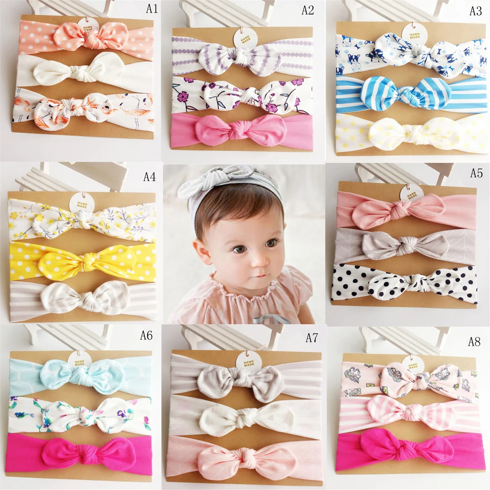 3 шт./компл. бантики для волос галстук ручной работы бант Цветочный Хлопок повязка