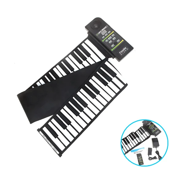 88 клавишная электронная фортепианная клавиатура силиконовая Гибкая свернутая