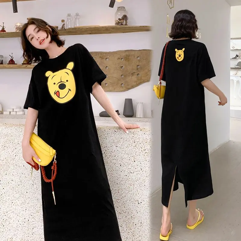 Женское свободное платье NYFS длинное с коротким рукавом и разрезом сзади большие