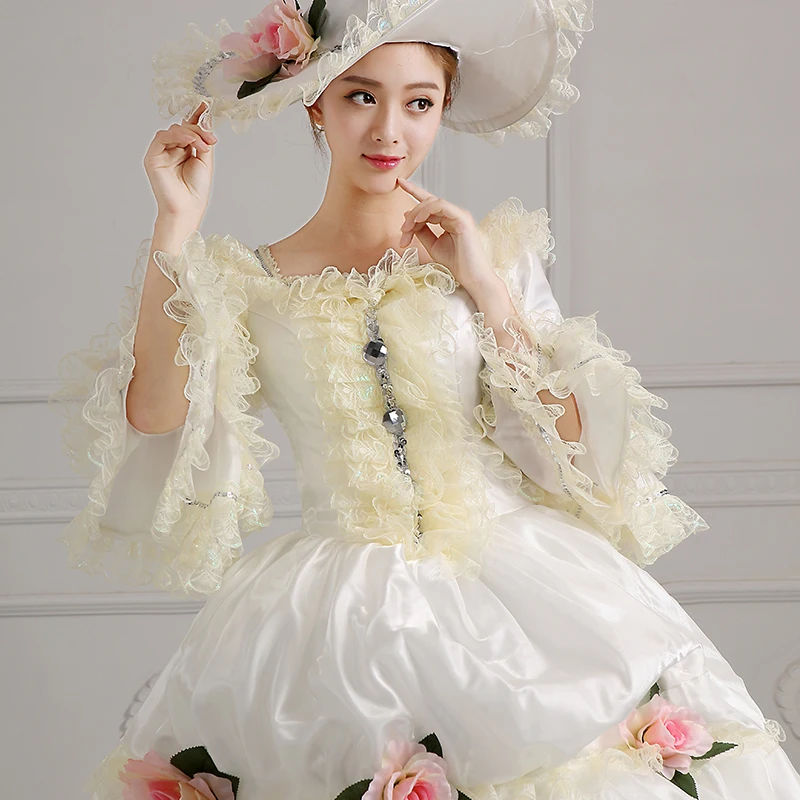 Высокое качество летние белые кружевные платья Madame de Pompadour ручная работа