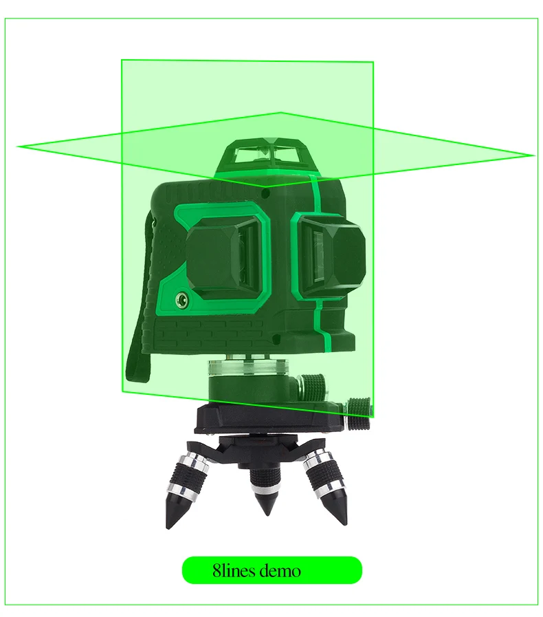Leter 3d наливной зеленый лазерный уровень 360 градусов 12 линий - Цвет: 8-line green laser