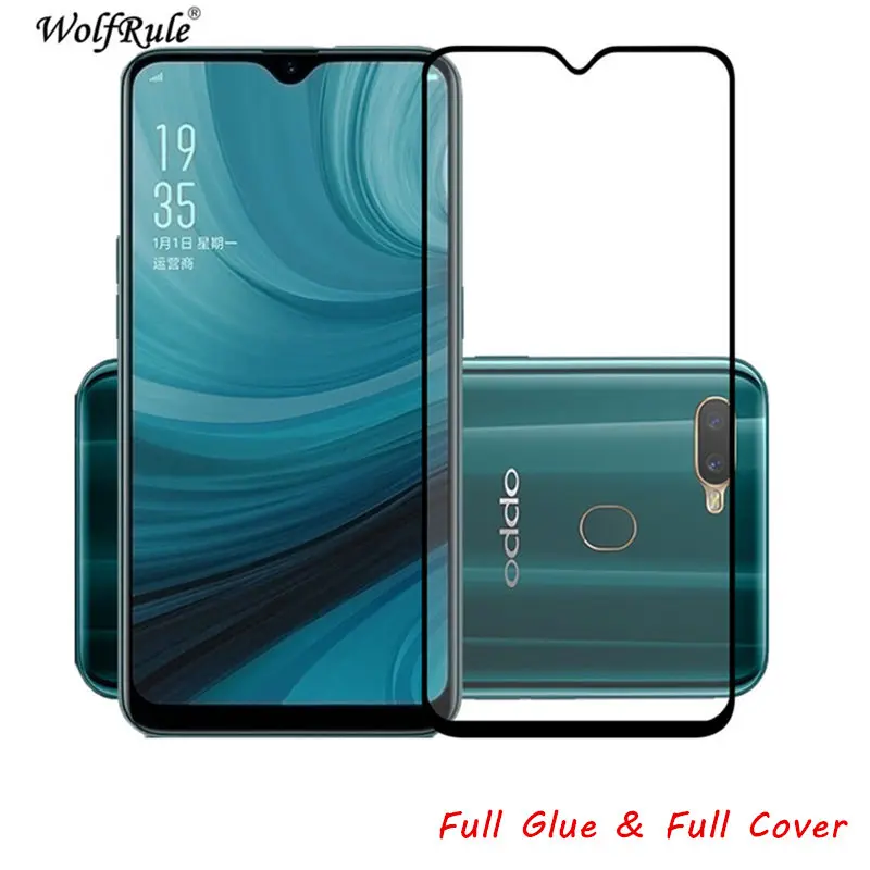 Защитная пленка для ЖК экрана Oppo A7 полное клеевое стекло 2.5D покрытие закаленное A