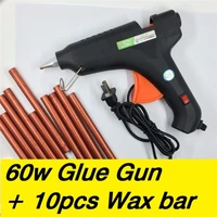 60w hot melt glue gun10pcs sealing wax stick bar 100 240v electric heat temperature tool high quality diy tool us plug
