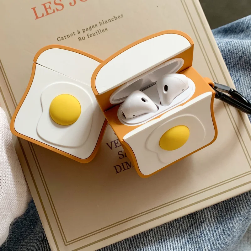 Силиконовый чехол с изображением яиц для наушников airpods 2 защитный беспроводной