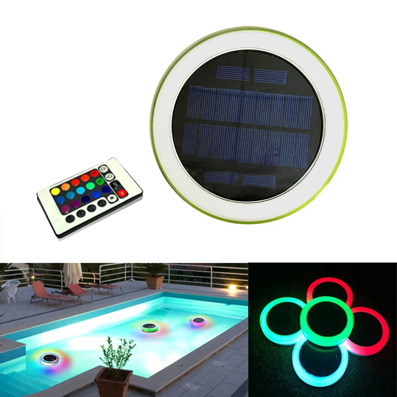 Пульт дистанционного управления RGB LED подводный свет на солнечной энергии Пруд