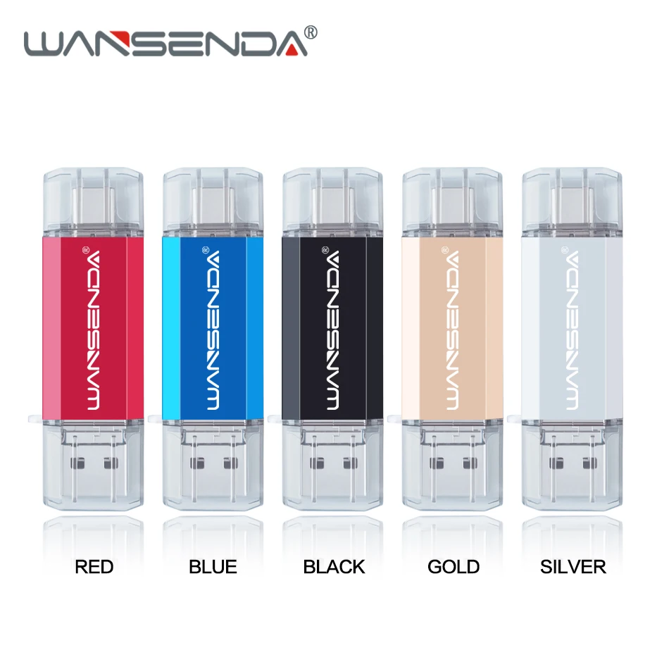 WANSENDA OTG флеш-накопитель USB 3 0 Type-C 256 ГБ 128 в 1 ручка карта памяти 64 32 16 Pendrive Dual Micro Type C
