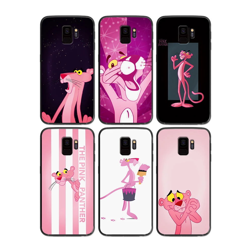 Розовый пантера для Samsung Galaxy A5 A6 A7 A8 A9 2017 2018 2019 Plus M10 M20 M30 мягкий силиконовый черный