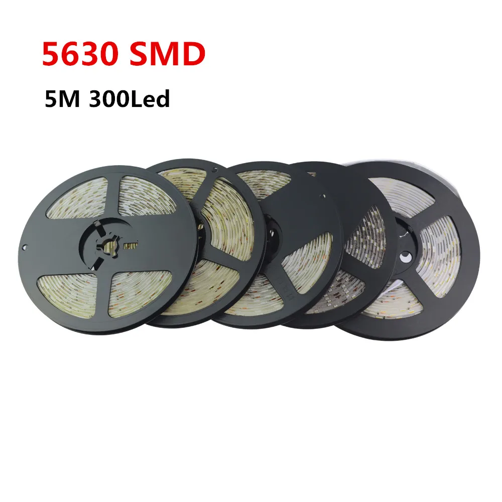 

IP20 IP65 Waterproof LED Strip SMD 5630 ( 5730 ) 5M 300LED Flexible Stripe Bar Neon Light DC12V Lampada LED Lamp Tape Ribbon