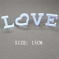 free standing 15cm artificial wood white letters artificial wooden letter used for marking the name of wedding home decorations