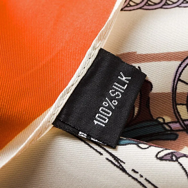 100% шелковый квадратный шарф с испанским принтом лошади шейный платок