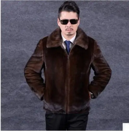 Новая мужская модная куртка из искусственного меха норки повседневная
