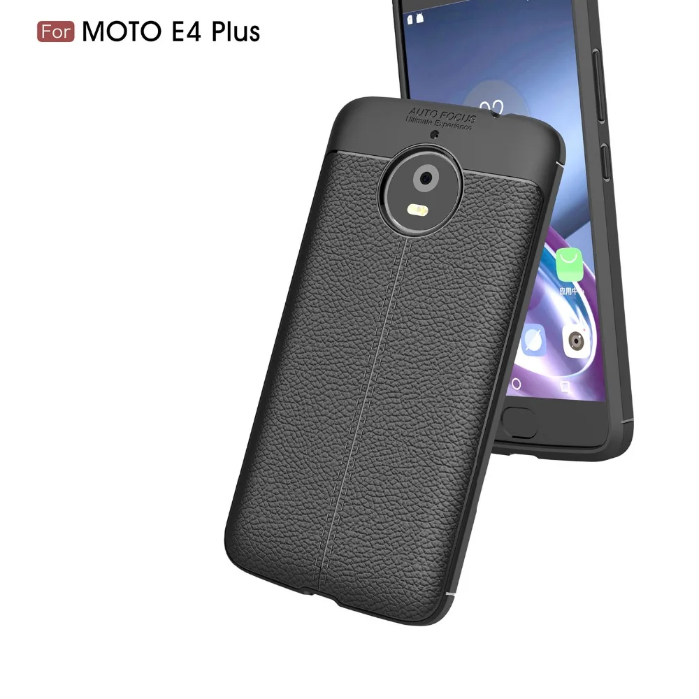 Мягкий чехол для телефона из ТПУ BEFOSSON Moto E4 plus кожаный с зернистой текстурой