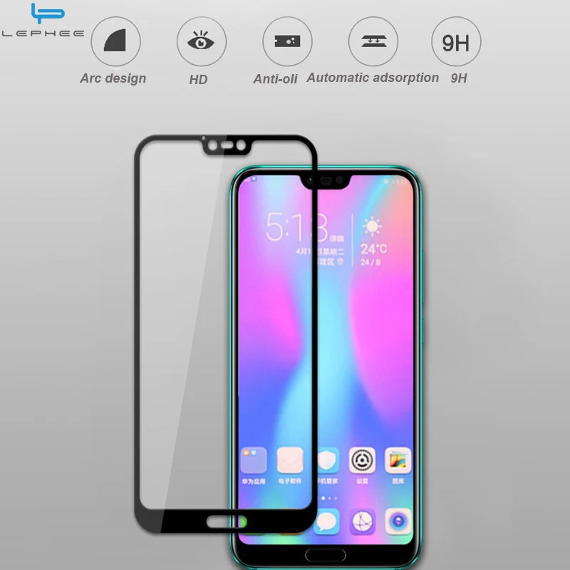 LEPHEE для huawei Honor 10 закаленное Стекло Экран протектор 2.5D 9 H полное покрытие пленки