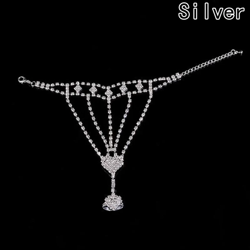 Fashion Famous Brand Jewelry Antique Silver Plated Women Girl Rhinestone Hand Bangle Chain Link Finger Ring Bracelet | Украшения и