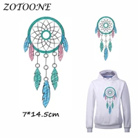 zotoone iron on stickers patches for clothes blue feather dreamcatcher patch diy accessory heat transfer iron stickers appliques