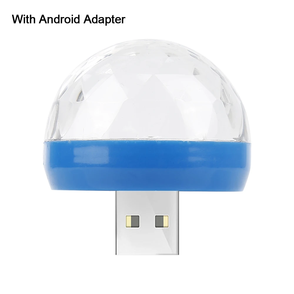 with Android Adapte Мини USB диско-светильник светодиодный вечерние светильник s красочный эффект сценический светильник dj светильник для дома вечерние украшения караоке Прямая поставка - Цвет: with Android Adapte