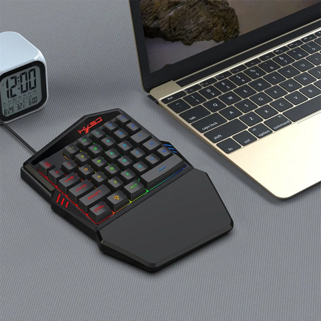 Игровая клавиатура для HXSJ V100 эргономичная многоцветная подсветка игровая одной