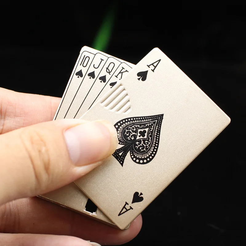 Оригинальность Зажигалка личность Cool Poker Flush Windbreak электронная
