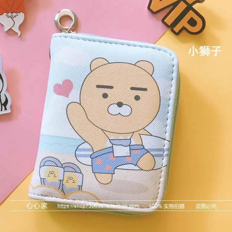 20short purse Маленький короткий милый мультяшный кошелек на молнии Кот голый медведь розовый леопард маленькая свежая девушка студентка pu мультфильм портмоне - Цвет: 20short purse