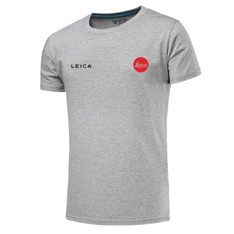 Leica logo t shirt Tee Casual Top 100% cotton Short Sleeve Clothes | Мужская одежда