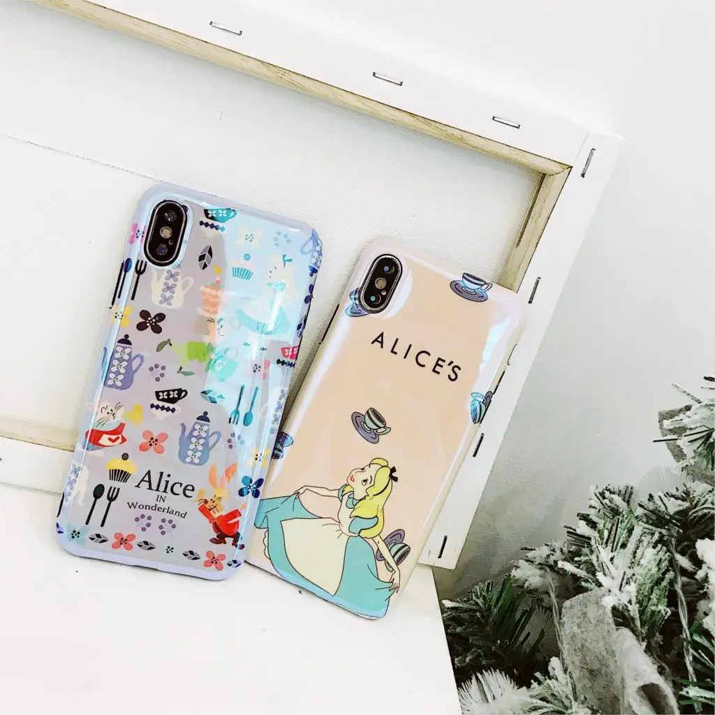 Классический мультфильм аниме Disneys Алиса в стране чудес пара Чехлы для iPhone 6 6s 7 8