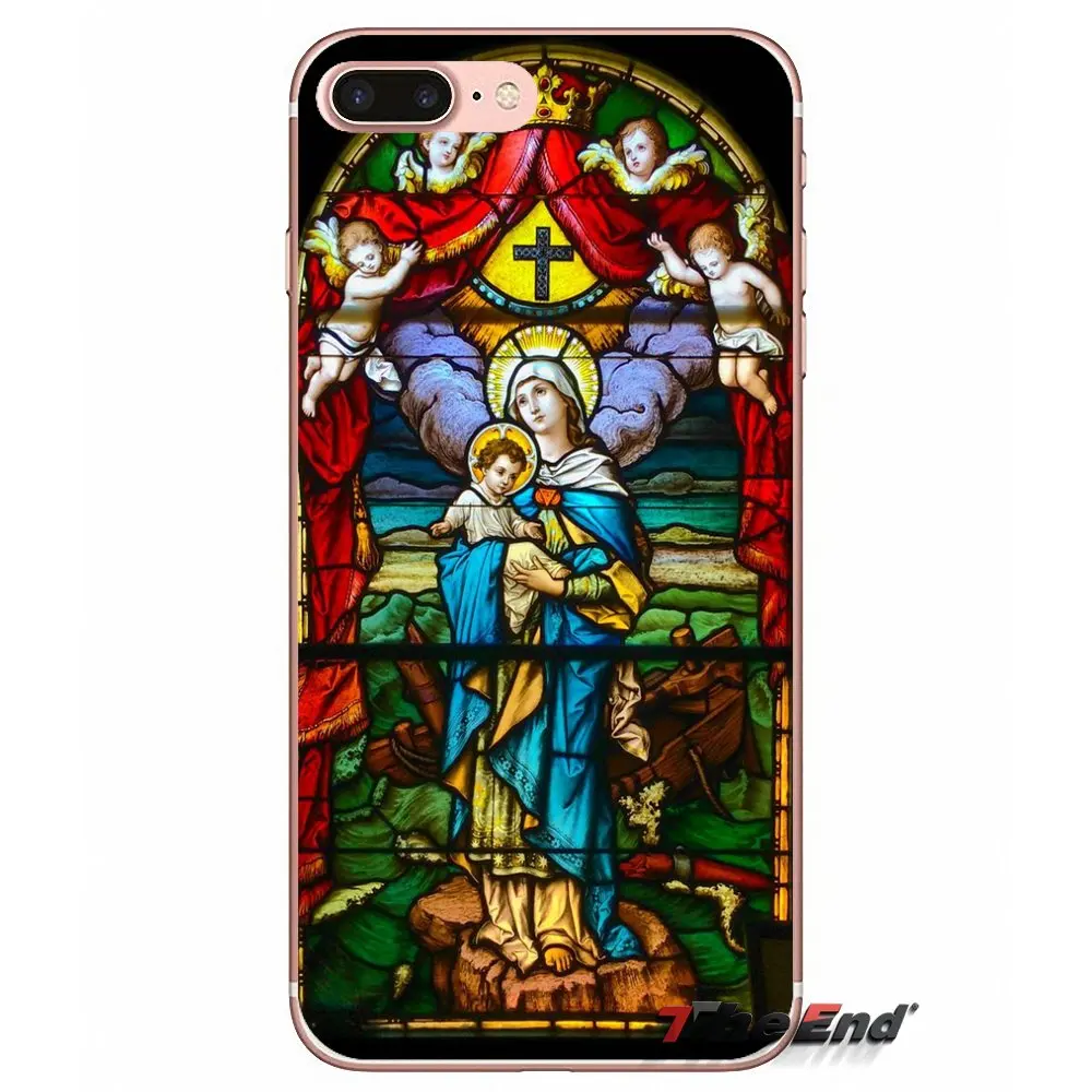 Jesus chapel религиозный витражный чехол для iPhone X 4 4S 5 5S 5C SE 6 6S 7 8 Plus Samsung Galaxy J1 J3 J5 J7 A3 A5 2016