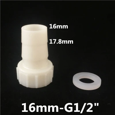 16mm-G1l2 5 шт. 1/" внутренняя резьба до 4 мм-20 мм Пластик шланг для полива разъемы(с кремниевым гелевая прокладка - Цвет: 16mm-G1l2