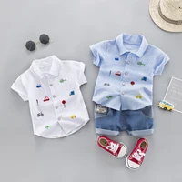 summer kids toddler boy clothing set car shirt jeans 1 2 3 4 years short sleeve cotton suit children clothes boys outfit