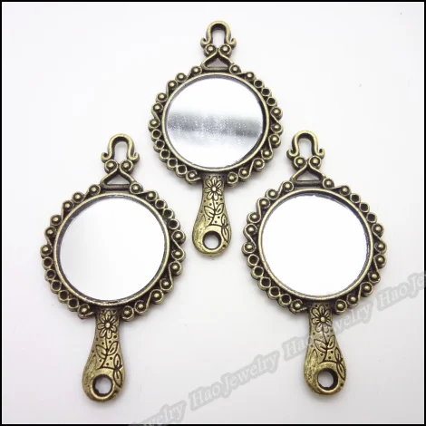 10 шт. винтажные зеркальные шармы рамка кулон античная бронза подходят браслеты