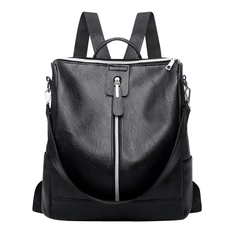 Простой кожаный рюкзак mochila, женский рюкзак на молнии, рюкзак, Студенческая сумка, женские большие повседневные дорожные сумки, mochila feminina sac